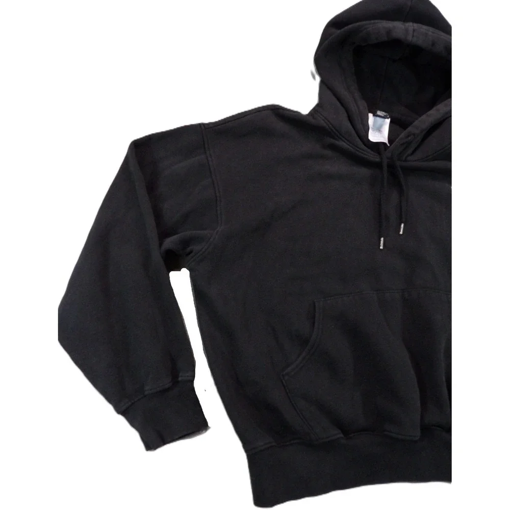The North Face Circular Design Hoodie Men L Black Pullover Logo Cotton Blend F24